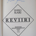 Marko Kari : Reviiri (signeerattu, tekijän omiste) - pikkukuva 3
