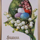 Kielokimppu, soikiossa Pääsiäismunia ja pikkukukkia, p. 1930 - pikkukuva 1