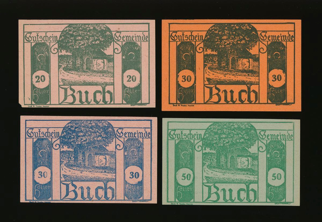 Itävalta Notgeld 20, 2x30, 50 Heller, Buch 1920