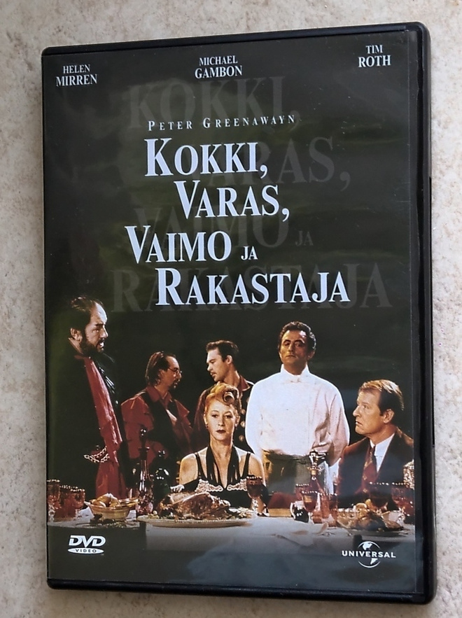 Kokki, varas, vaimo ja rakastaja, DVD. Peter Greenway