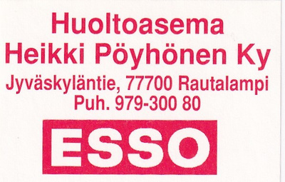 Rautalampi,  ESSO Huoltoasema Heikki Pöyhönen Ky  3/7