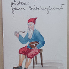AE: Iäkäs tonttu maistelee joulupuuroa, p. 1924 - pikkukuva 1
