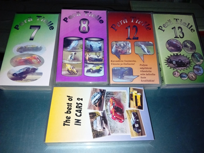 5 kpl ralli VHS mm. PERÄ TIELLE 7, 8, 12 ja 13 ( SIS POSTIKU