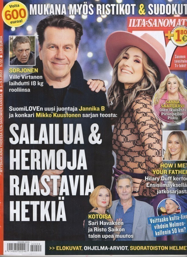 Ilta-sanomat TV n:o 9 2022 Jannika B & Mikko Kuustonen. Sorj