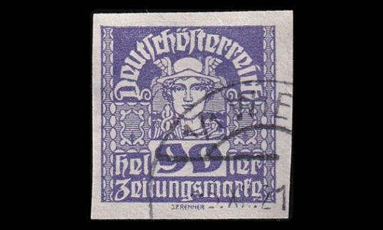 Itävalta 308x o Sanomalehtimerkki 90 H (1920)