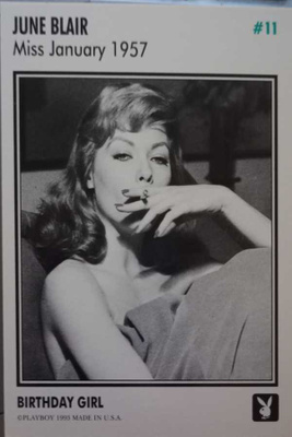 Playboy keräilykortti June Blair miss January 1957