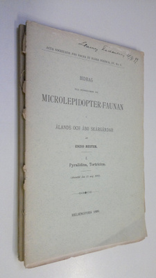 Enzio Reuter : Bidrag till kännedomen om microlepidopter-...