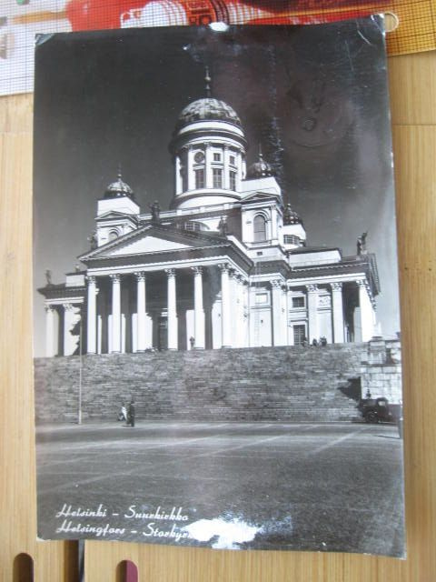Helsinki tuomiokirkko postikortti Saksaan 1958