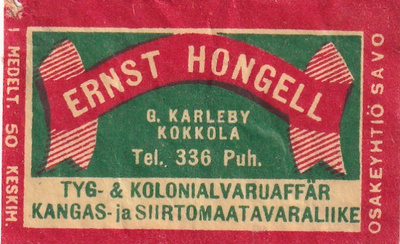 Kokkola, Ernst Hongell ,  Osakeyhtiö Savo  s3