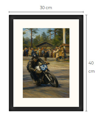 Uusi TT moottoripyörä art print kehystetty 30 cm x 40 cm