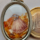 VANHA kaulakoru Riipus Posliinia Pewter Jorgen Jensen Tanska - pikkukuva 1