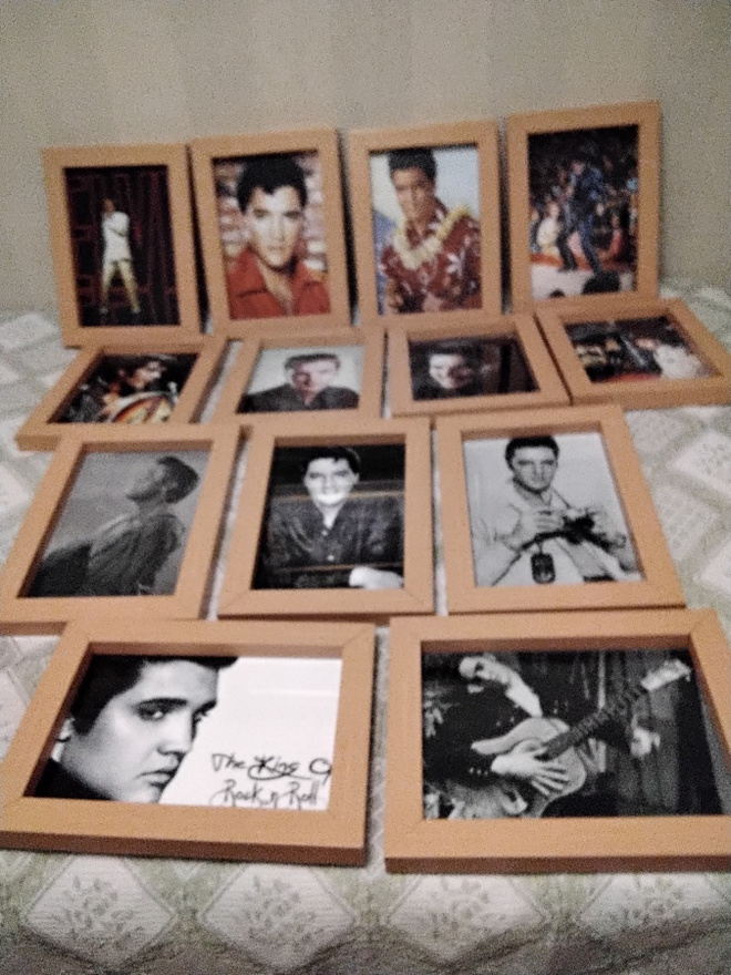Upeat Elvis Presley taulut puukehyksin 13 kpl 8 € kpl