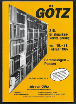 Huutokauppaluettelo - Götz 19.2.1997