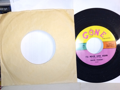 7" single : Mack Vickery : I'll never love again