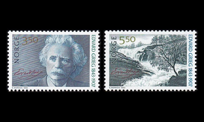 Norja 1125-6 ** Edvard Grieg (1993)