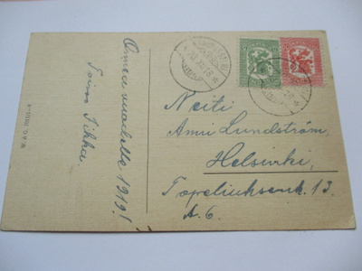 1918 Suomussalmi vaasalaismerkit kortilla