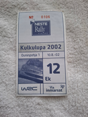 2002 Ouninpohja 12 Ralli Kulkulupa keräilyyn