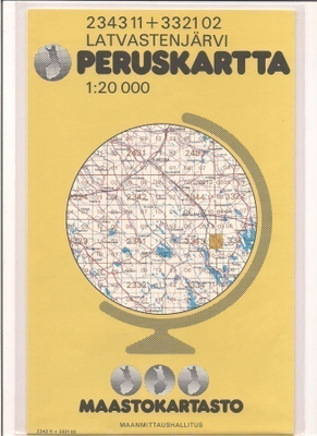 Peruskartta 1:20 000 Latvastenjärvi