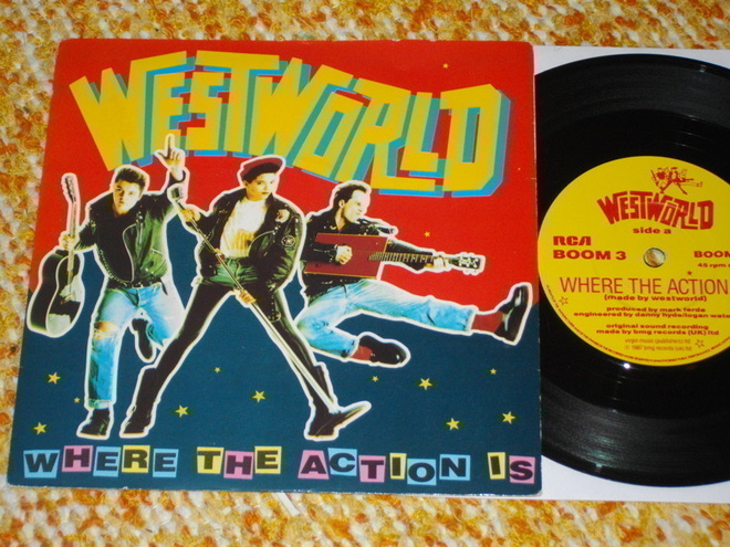 7" WESTWORLD where the action is - single -87 rockabilly EX