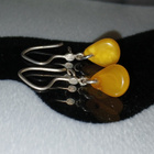 Vintage desing hopea korvakorut meripihka Amber HGL 813H - pikkukuva 5