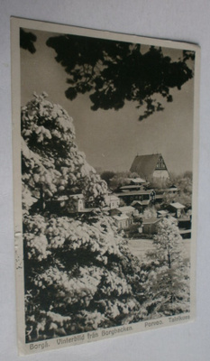 Porvoo, talvikuva Linnanmäeltä keskustaan, mv pk, p. 1932