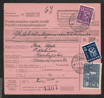 Postiennak.- ks 1930 (LAPE 152,153,155) Hki 11.10.30