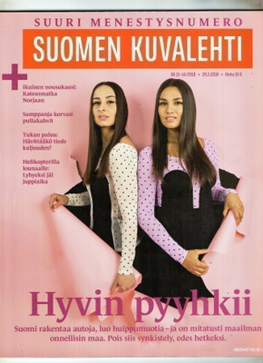 Suomen Kuvalehti n:o 13/14 2018 Paperinukke Helena & Hjallis