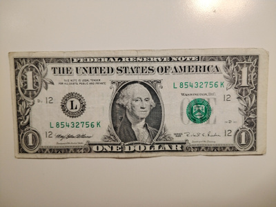 USA 1 Dollari, series 1995, L=San Francisco, käytetty