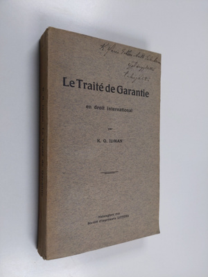 K. G. Idman : Le traite de garantie en droit internationa...