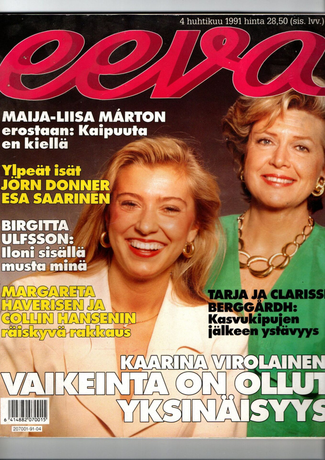 Eeva n:o 4 1991 Miss Suomi & tytär. Ritva. Maija. Rita.