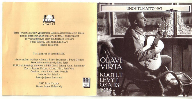 cd, Olavi Virta - Kootut levyt. Osa 13 - 1954 - Unohtumattom