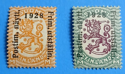 Postimerkkinäyttely 10.11.1928,1 mk ja 1 1/2 mk **.