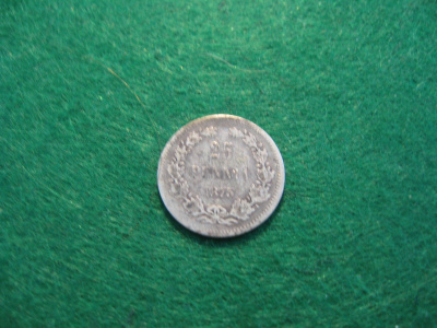 25 penniä 1875 - hopeaa