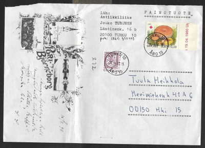 Postil. - Pun.risti 1980 060+0,10 (LAPE 863) Turku 15.4.1981
