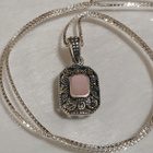 Hopea mother of pearl musta kivi riipus kaulakoru 925 - pikkukuva 1