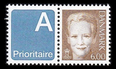 Tanska 1279zf ** Margrethe 6.00 kr vihkomerkki (2001)