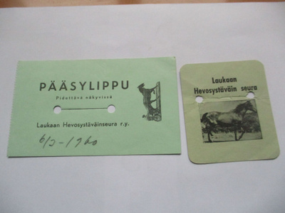 Laukaa ravien pääsyliput 2 kpl 1960