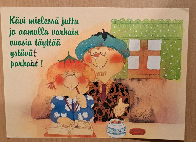 vanhat ystävät, iso kortti,Aulikki Miettinen, kulkenut 2001