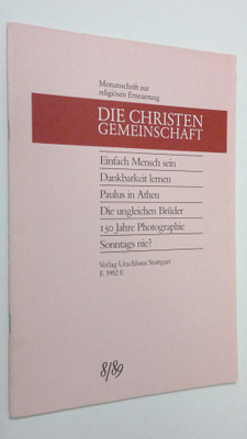Die Christen-Gemeinschaft 8/1989 : Monatsschrift zur reli...