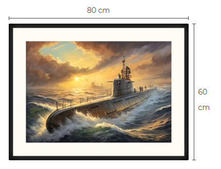 Uusi Sukellusvene WWII Limited Edition taulu 60 cm x 80 cm