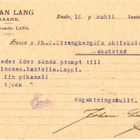 FIRMAKORTTI RAAHE JOHAN LANG DRAND DUCHË DE FINLANDE - pikkukuva 2