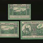 Itävalta Notgeld 10, 20, 50 Heller, Niedertalheim 1920 - pikkukuva 1