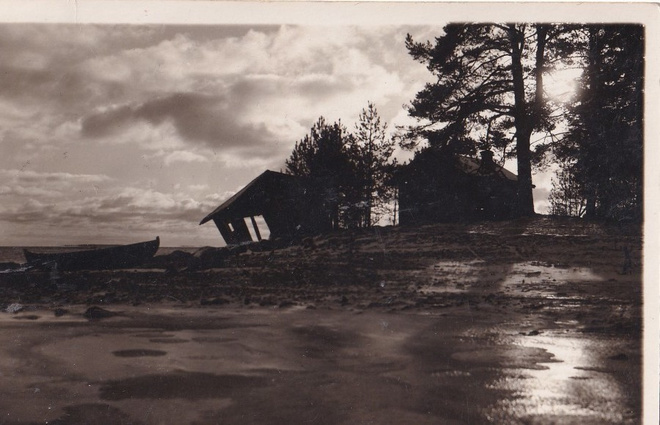 Näköala rannalta illalla mv.  b578