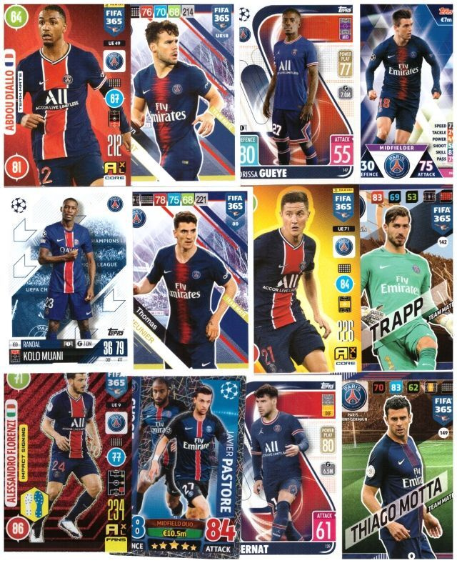 12 x PARIS SAINT-GERMAN sis. 2 x Erikoiskorttia