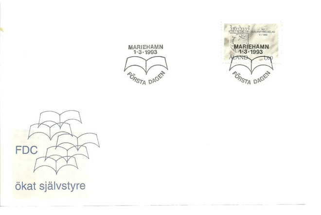 ÅLAND EPK FDC 1/1993: Itsehallintolaki, vaakuna