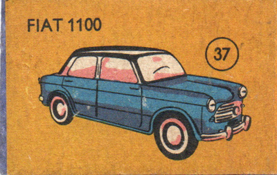Tulitikkuetiketti n:o 37 FIAT 1100