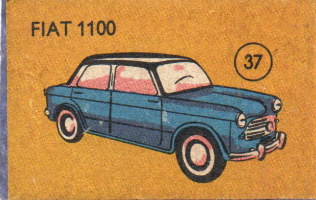 Tulitikkuetiketti n:o 37 FIAT 1100