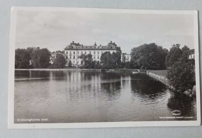 Drottningholmin linna, vanha valokuvapk, p. 1954 Suomeen