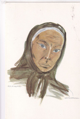 Britta Kalsson , För Finland ,Nainen, wanhakortti , b514