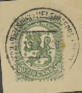 1921 50p vihreä leima: Postim.näytt. 1928